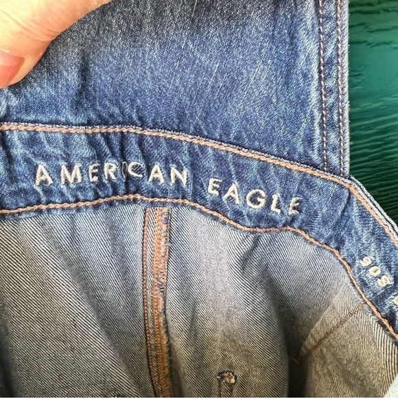 AMERICAN EAGLE 90’s BAGGY DENIM JEAN OVERALLS SIZE MEDIUM NWT - Picture 7 of 15